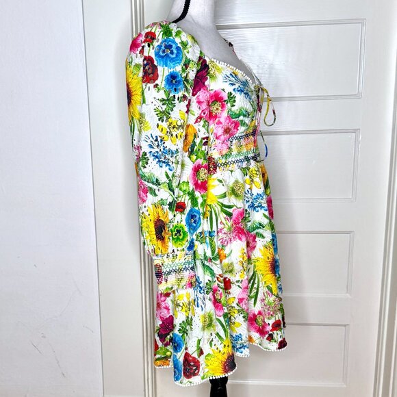 Colorful Alice + Olivia “Crawford” Floral Mini Dress – Size 10 - Picture 5 of 13